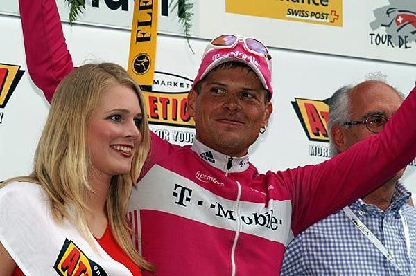 Jan Ullrich (T-Mobile) looks in good shape and sits on top of the podium after stage 2