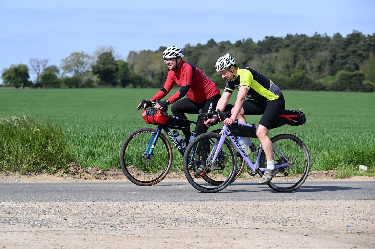 James Shrubsall, Steve Shrubsall riding the Rebellion Way in Norfolk