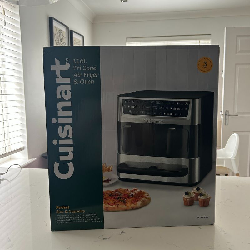 Cuisinart Tri Zone 13.6L Air Fryer &amp;amp; Oven in the box on the kitchen counter