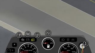 The dash of a car in Project Zomboid