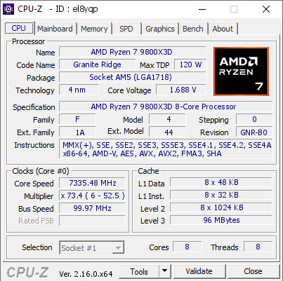 Chinese enthusiast overclocks AMD's Ryzen 7 9800X3D to 7.33GHz on