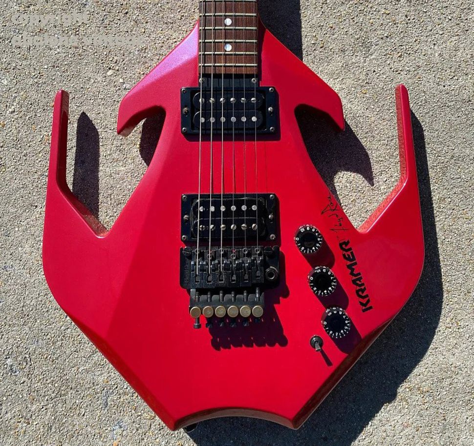 A Kramer Triax, one of the most bizarre guitar designs ever conceived