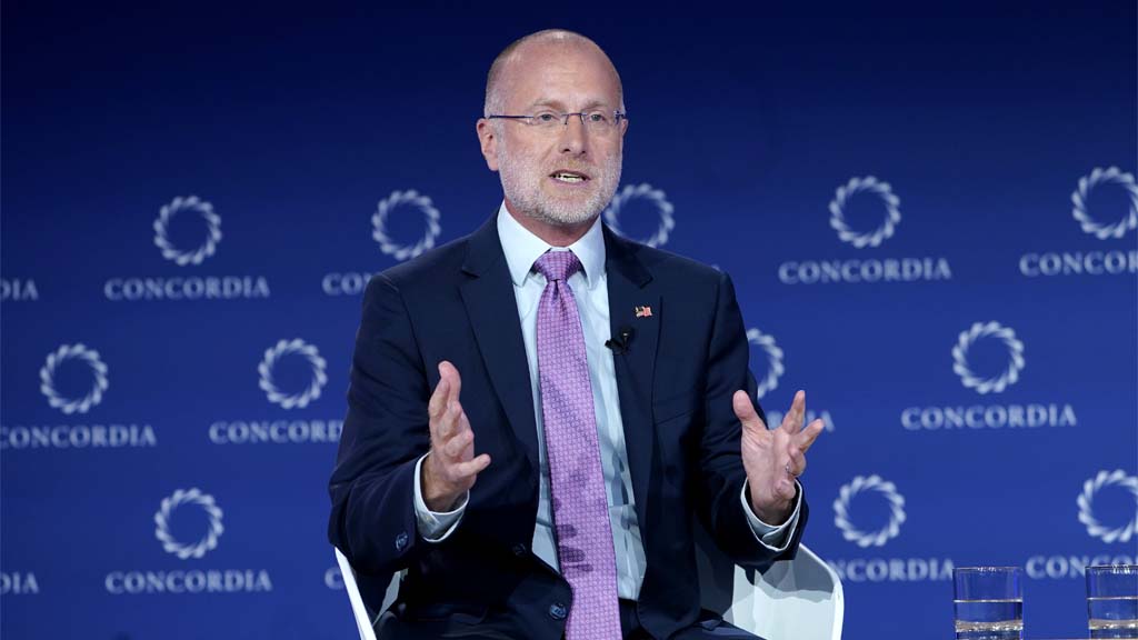NEW YORK, NEW YORK - SEPTEMBER 22: Brendan Carr, Chairman, FCC, speaks onstage during the 2025 Concordia Annual Summit at Sheraton New York Times Square on September 22, 2025 in New York City. (Photo by John Lamparski/Getty Images for Concordia Annual Summit)