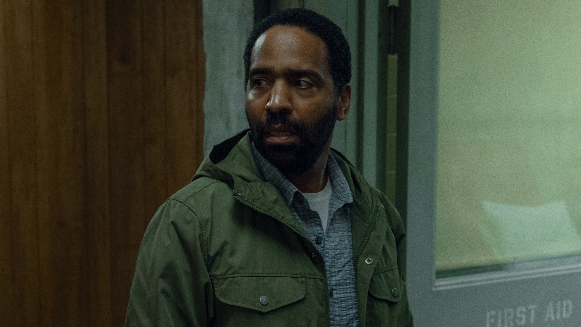 Sheriff Bechir walking into First Aid closet in Widow's Bay Season 1 finale