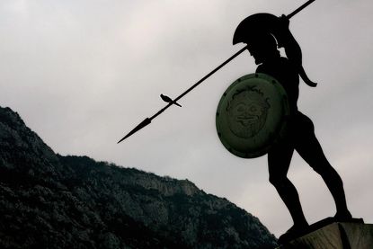 The statue of King Leonidas.