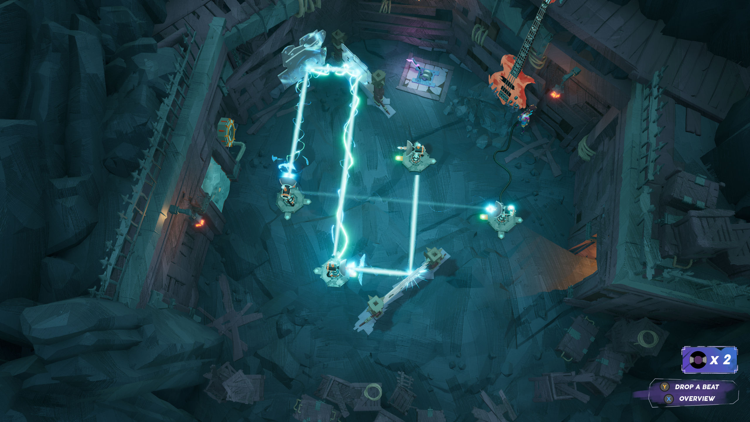 Screenshots of the musical rhythm turn-based RPG, People of Note, by Iridium Studios and Annapurna Interactive.