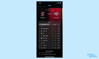 Apple Sports app with betting odds removed