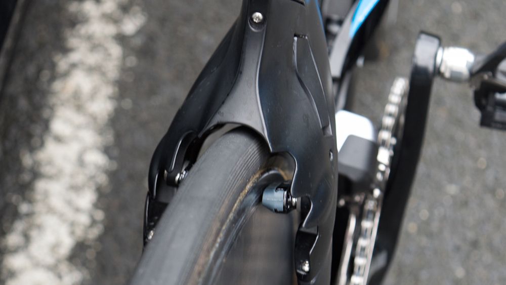 Clearances are tight on the aero bike