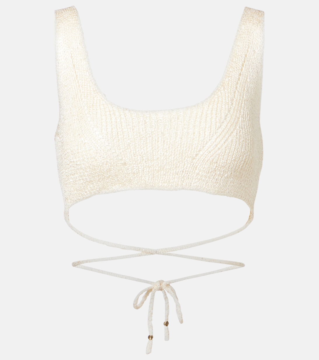 Alma Sequined Knitted Bikini Top