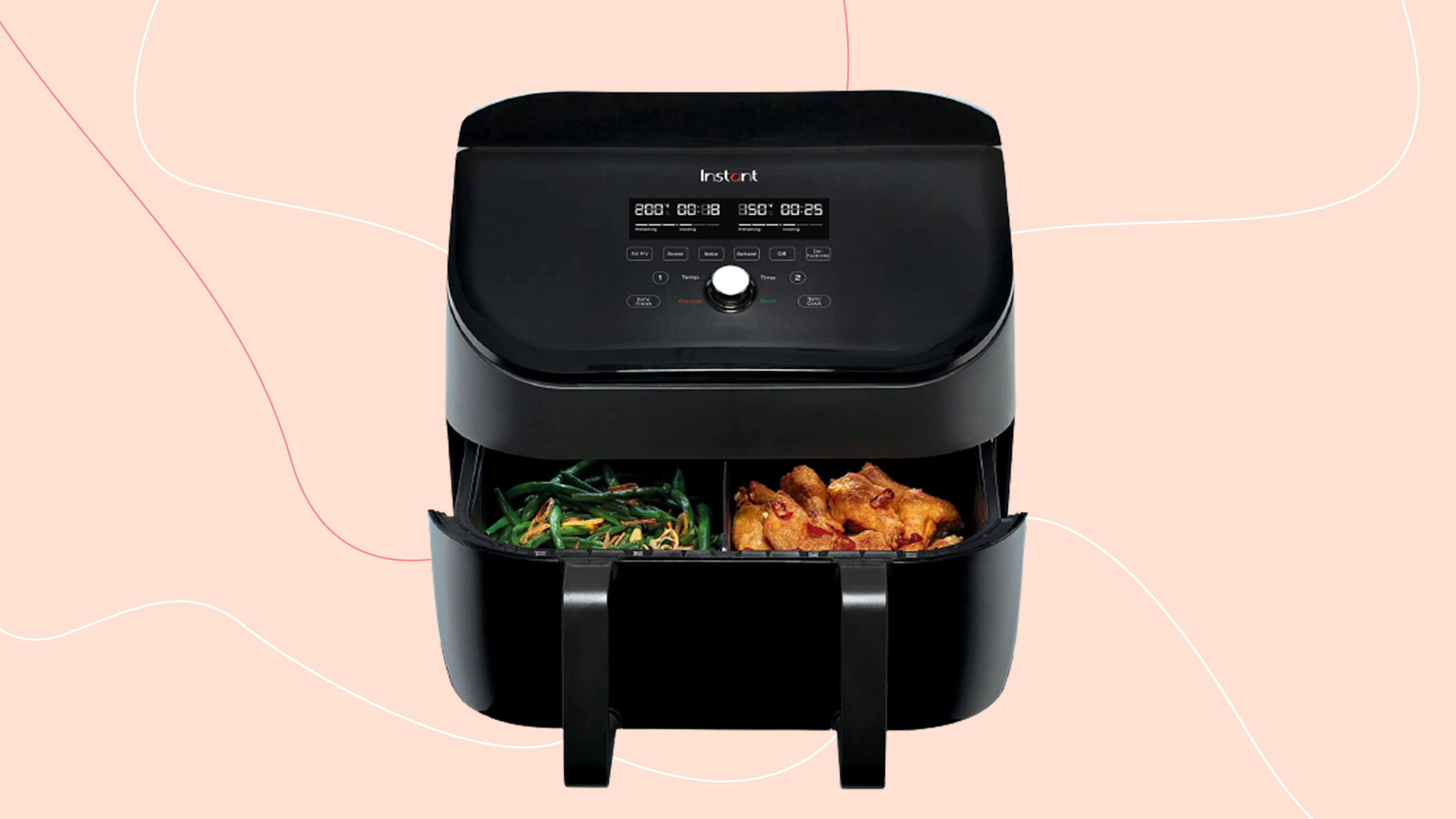 Cosori 8.5L Dual Zone Air Fryer has eight one-touch cooking functions and  two independent zones
