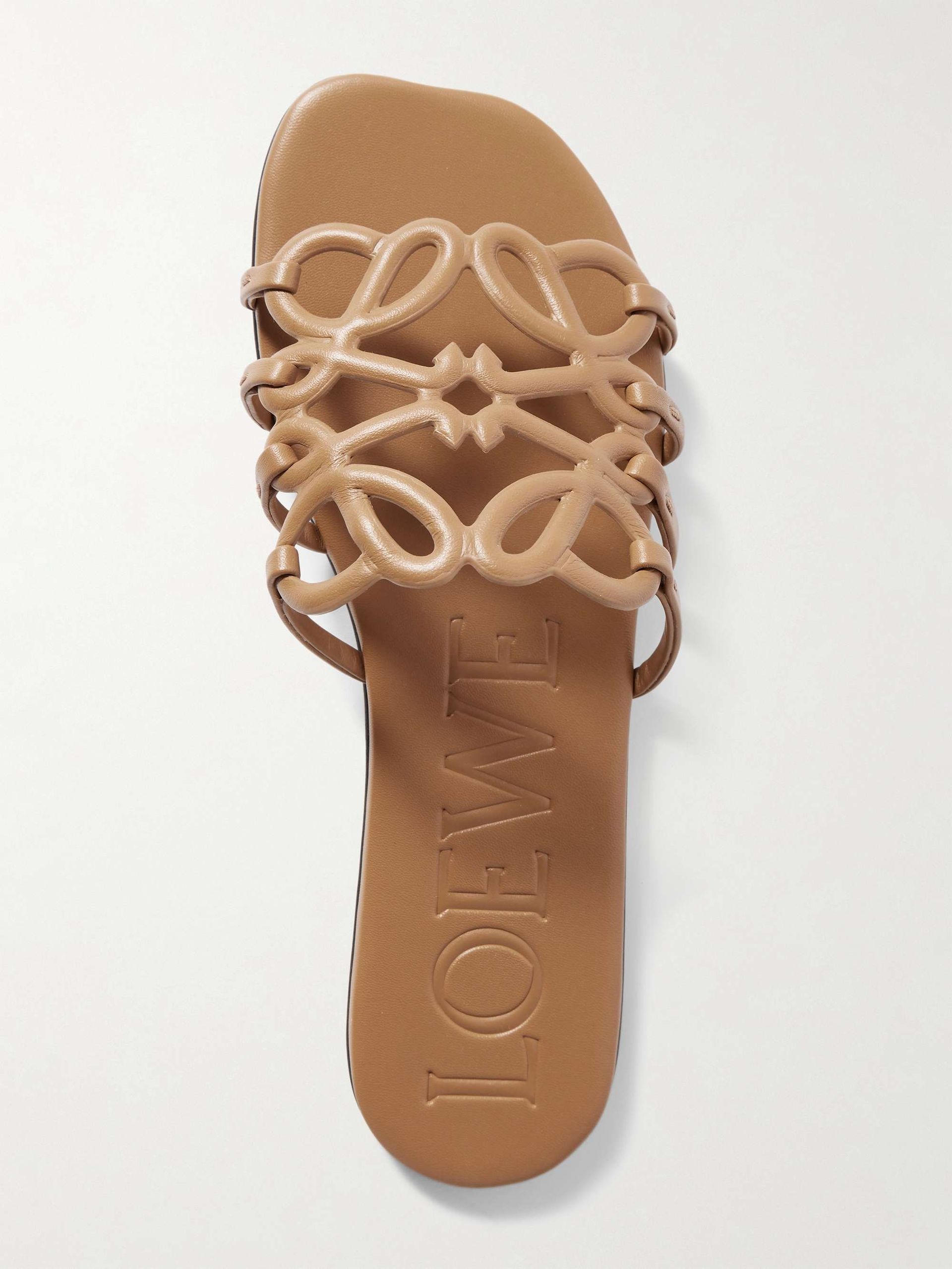 Petal Anagram Leather Slides