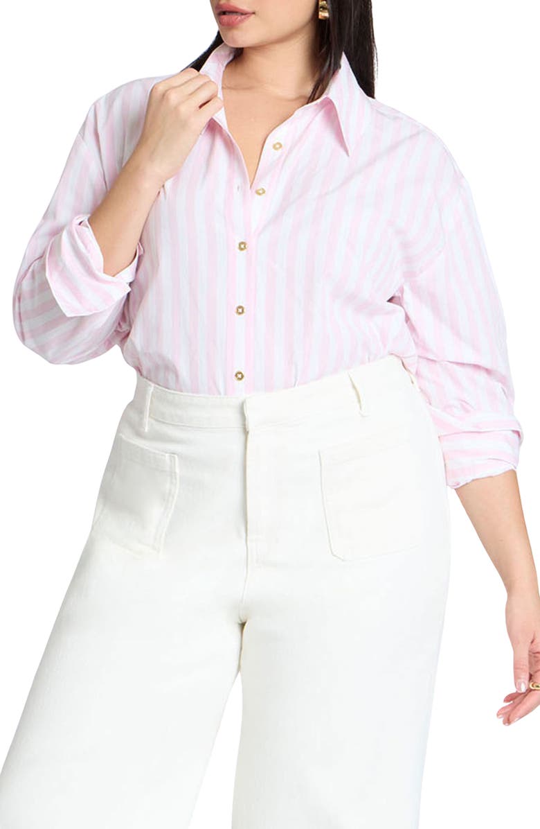 Stripe Cotton Button-Up Shirt