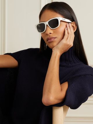 CELINE EYEWEAR, Monochroms Square-Frame Acetate Sunglasses