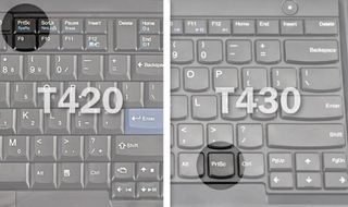 Print Screen Key Moved on ThinkPad T430
