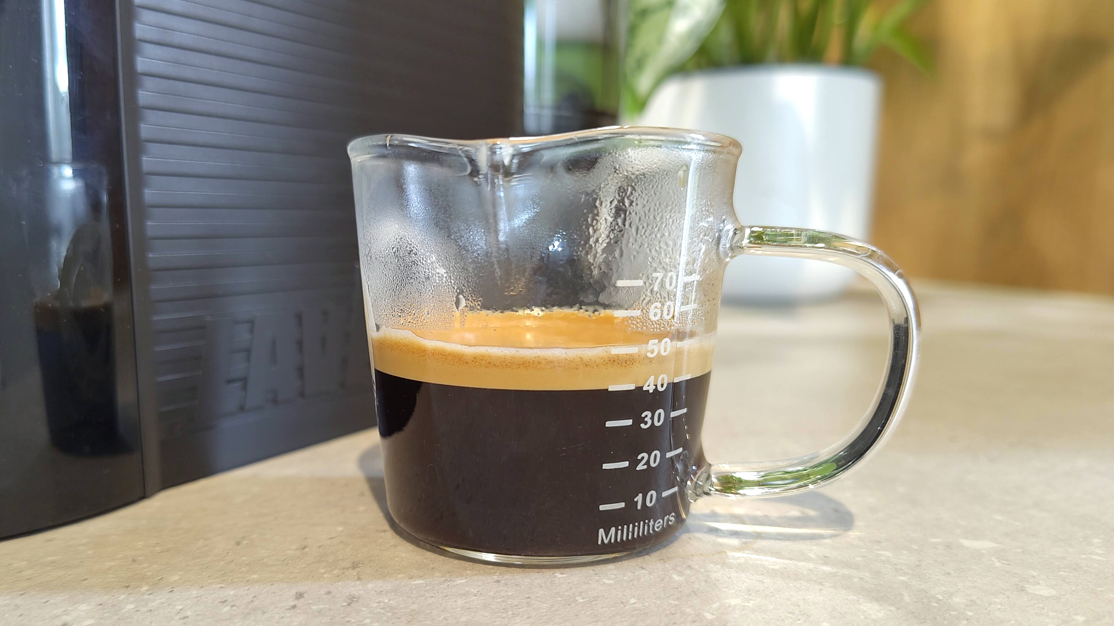 Espresso made using Lavazza Jolie Evo coffee maker