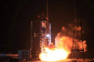 A Long March 3B carrying the Tianlian 2 (02) satellite lifts off from XIchang, Dec. 13 EST.