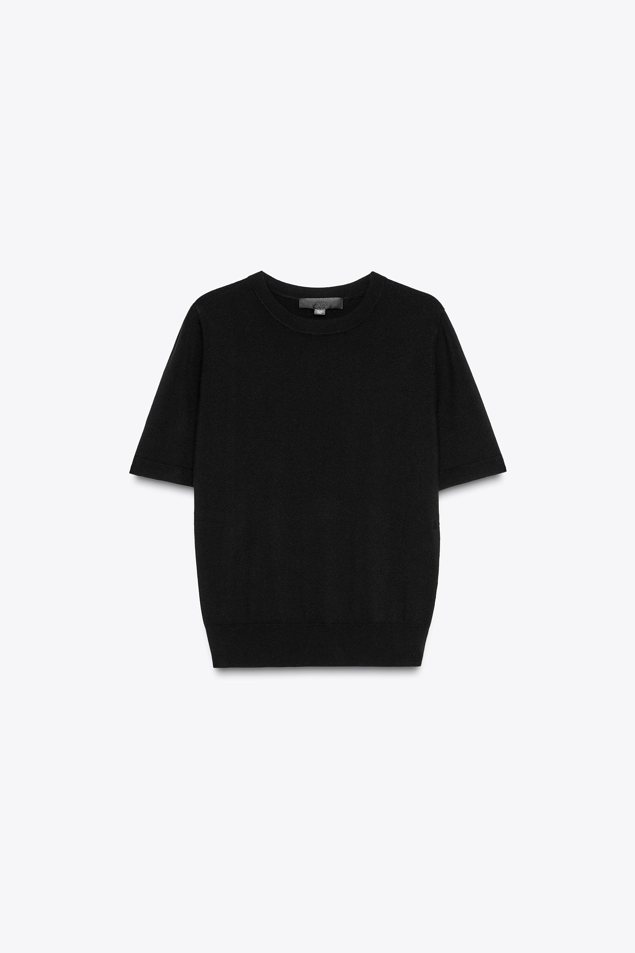 Plain Knit Basic Short Sleeve Top