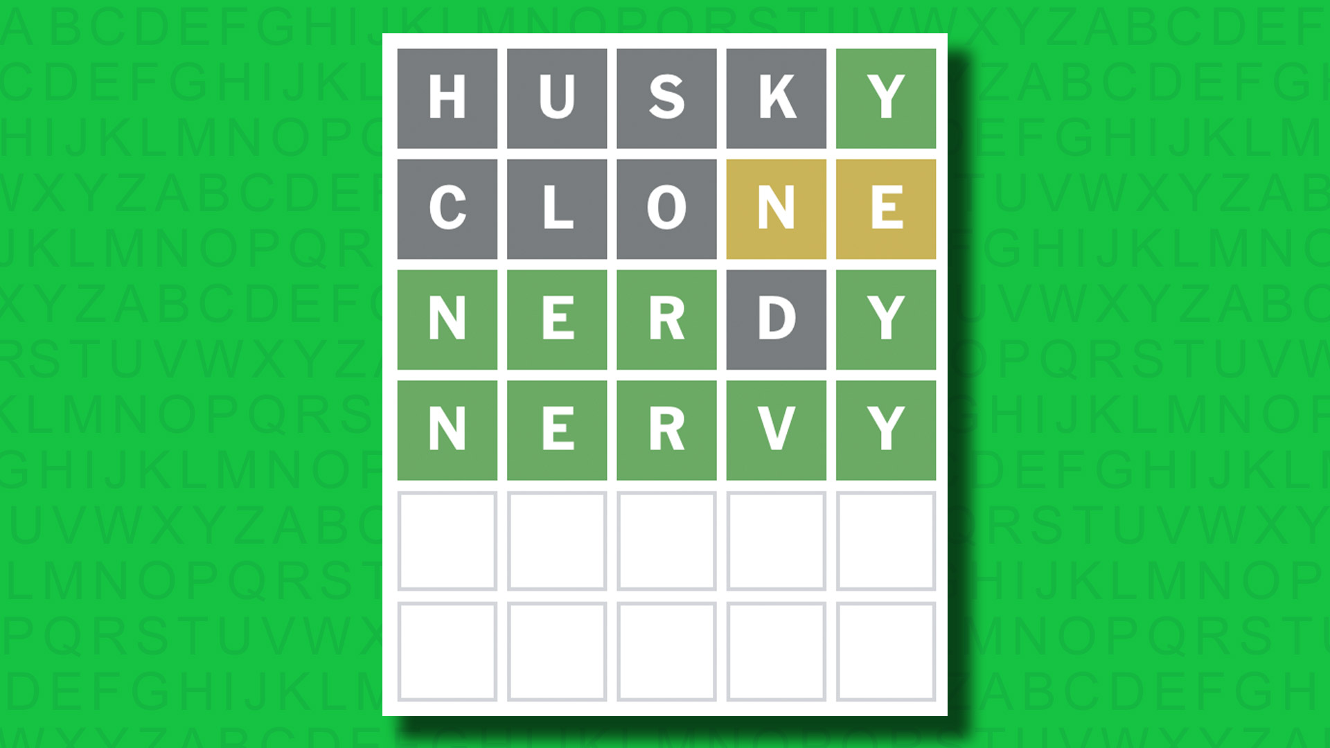 NYT Wordle answer for game 1488 on a green background