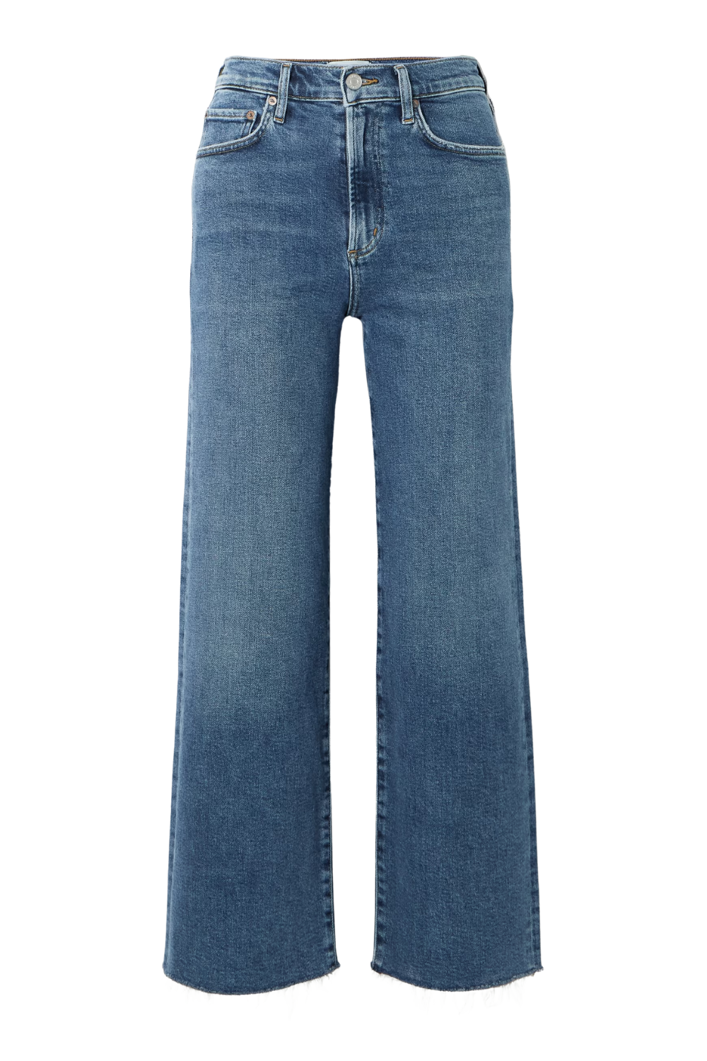 Agolde, Harper cropped frayed mid-rise straight-leg jeans