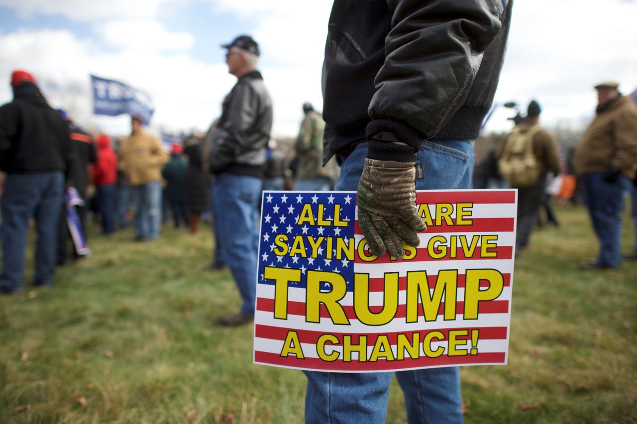 Supporters of President Trump gather for a &amp;quot;People 4 Trump&amp;quot; rally.