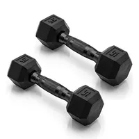 CAP  5lb Rubber Coated Hex Dumbbell Pair