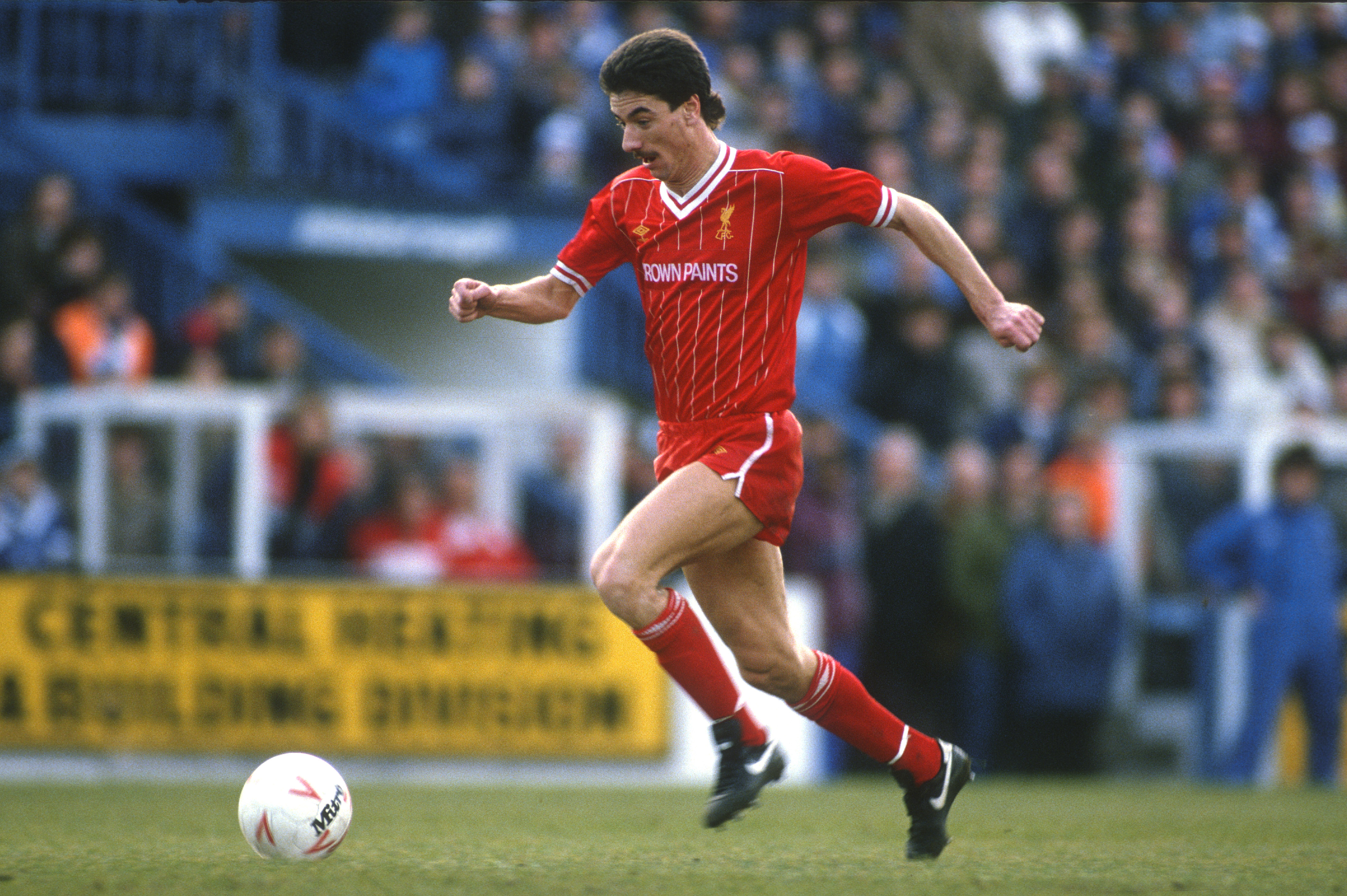 Ian Rush in action for Liverpool against Sheffield Wednesday in February 1985.