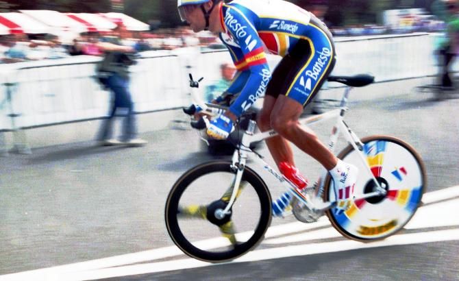 Time trial frames in the early 90s were primarily designed to put riders in an aerodynamic position, not to be aerodynamic themselves.