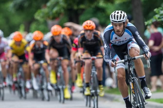 Logan Hutchings (Elbowz Racing) attacked hard today to take home the most aggressive jersey.