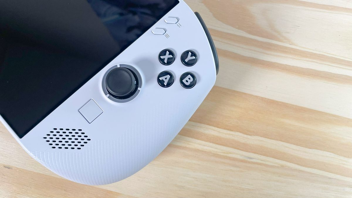 Close up of the right joystick and buttons on the Lenovo Legion Go S