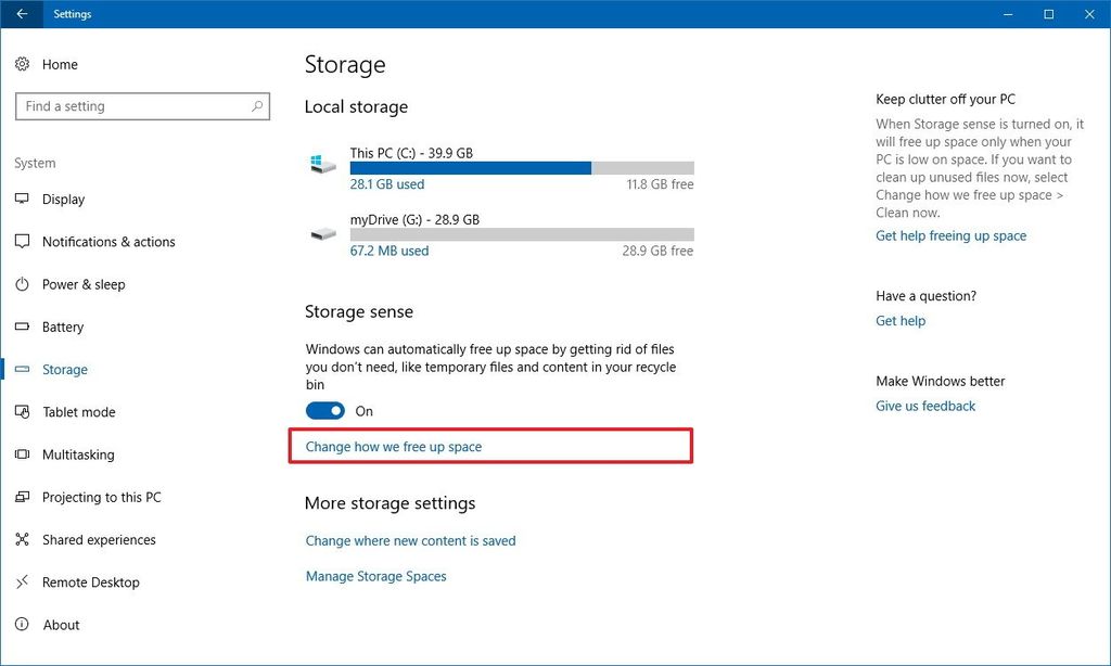 How To Use Storage Sense To Automatically Free Disk Space In The ...