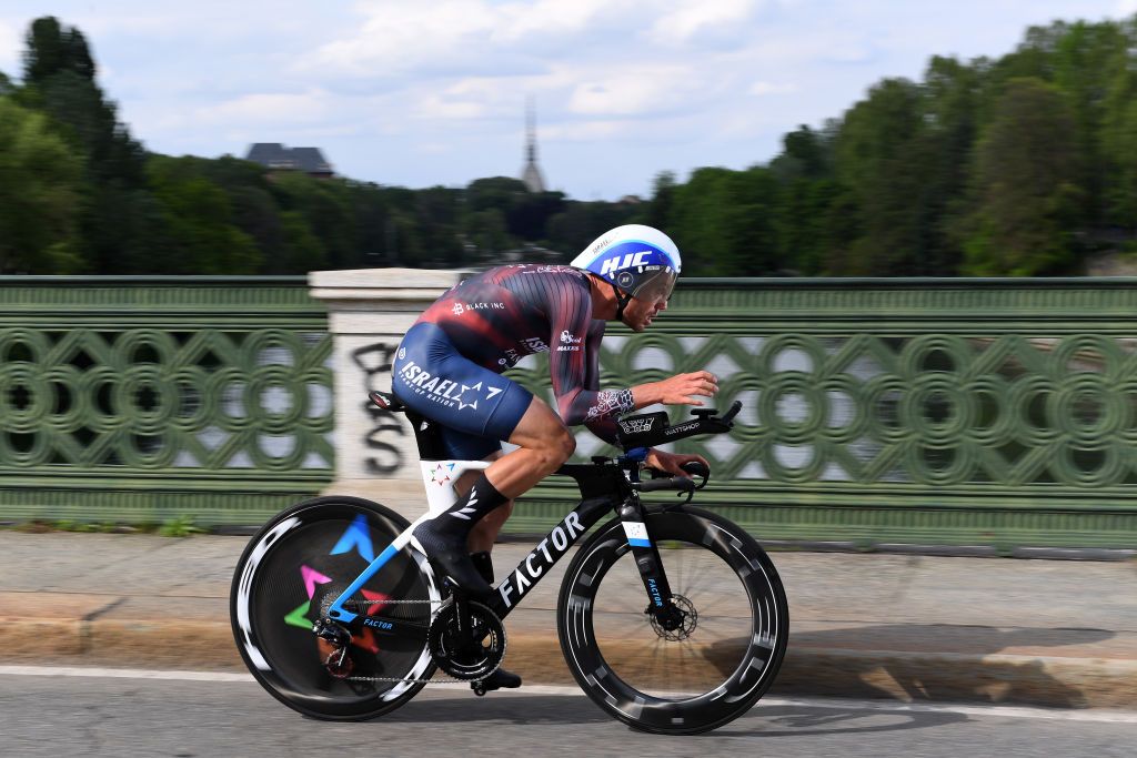 TURIN ITALY MAY 08 Patrick Bevin of New Zealand and Team Israel StartUp Nation during the 104th Giro dItalia 2021 Stage 1 a 86km Individual Time Trial stage from Torino to Torino ITT girodiitalia Giro on May 08 2021 in Turin Italy Photo by Tim de WaeleGetty Images