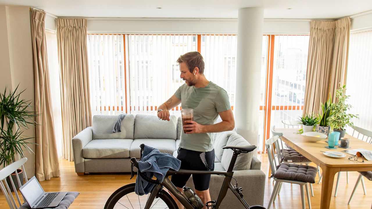 Man drinking a post-workout shake