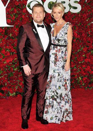 James Corden and Julia Carey at the Tony Awards 2016