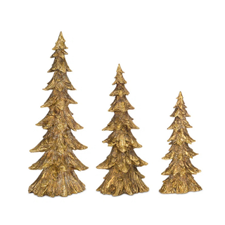 3 Piece Gold Christmas Tree ornaments