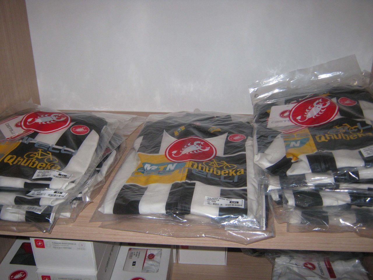 The black and white team jersey is made by Castelli