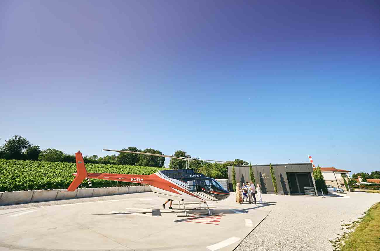 Vinistra guests take helicopter trip in Istria