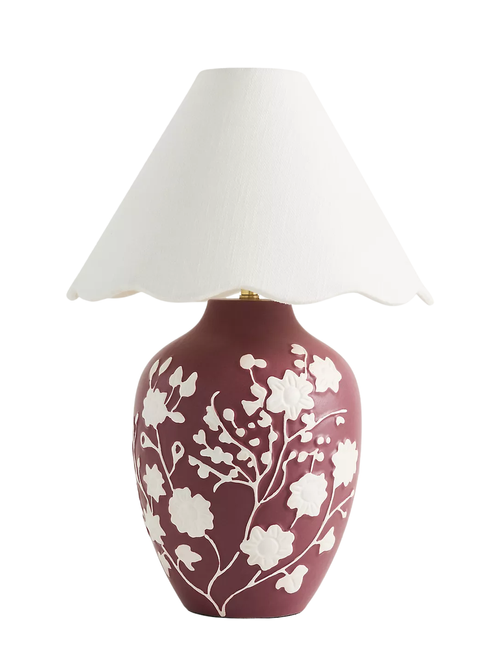 Ember Carved Ceramic Scallop Shade Table Lamp