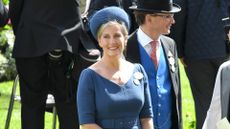 Duchess Sophie in a navy jumpsuit at Royal Ascot 2019