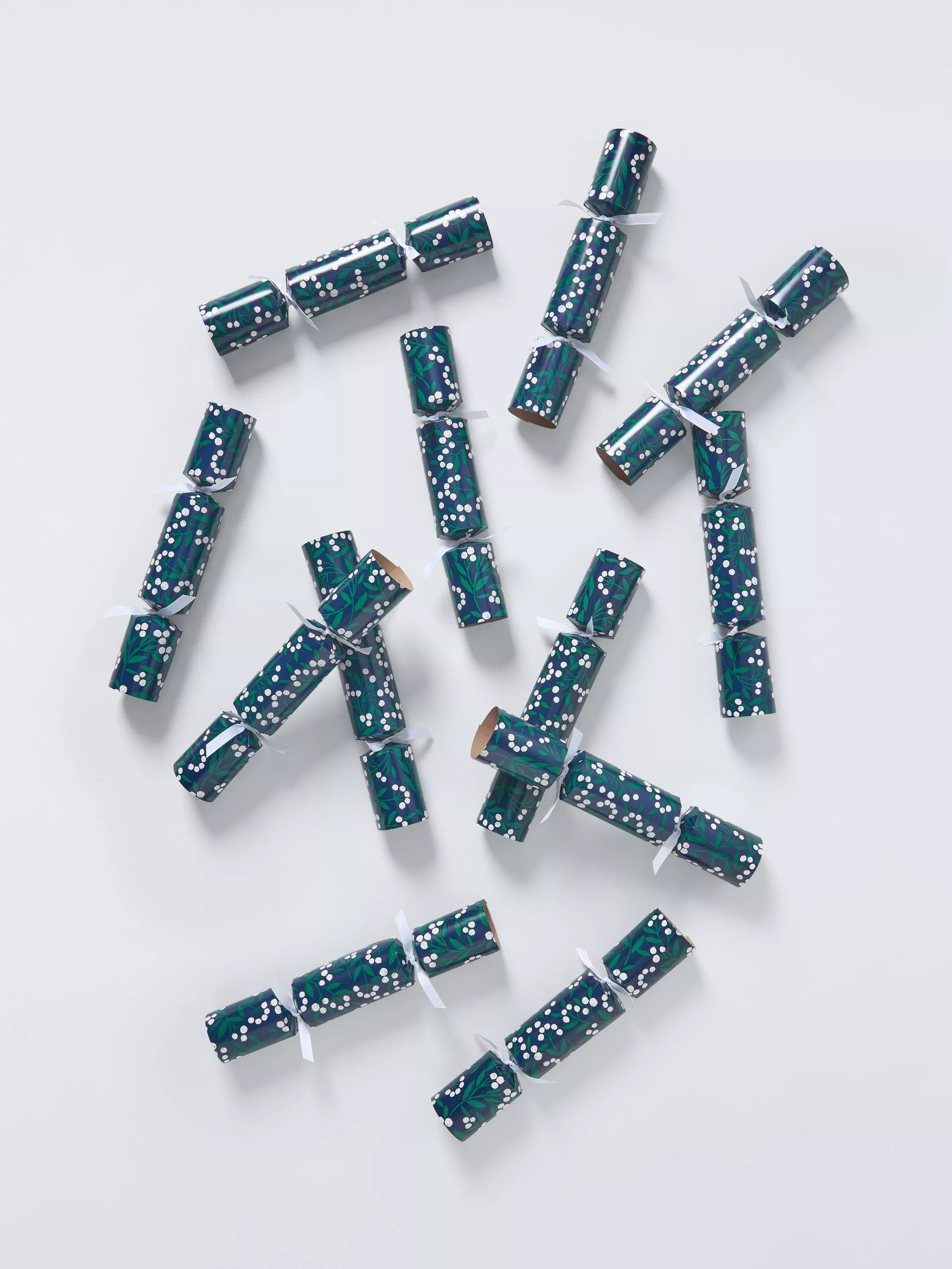 John Lewis Mistletoe Christmas Crackers, Pack of 12, Navy