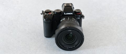 The Panasonic Lumix S5 showing the rear of the camera