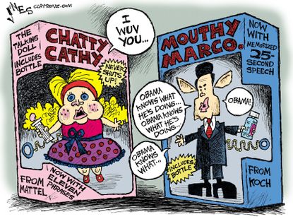 Political Cartoon U.S. Rubio Obama