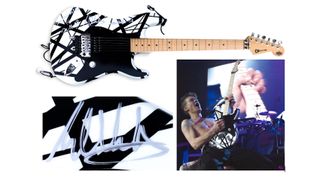 An Eddie Van Halen-played 2008 EVH Charvel Art Series guitar