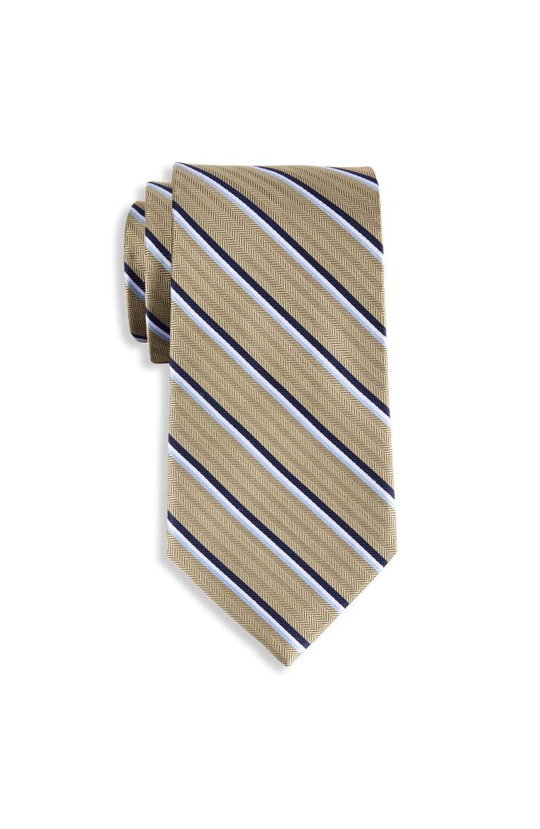 Big & Tall Herringbone Striped Silk Tie