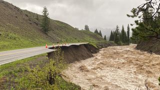 Extensive flooding at Yellowstone National Park in June 2022