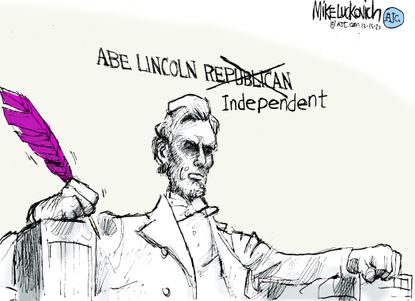 Political Cartoon U.S. Lincoln Republican independent