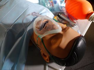 This 10-kilogram mannequin was used to show untrained crew members how to administer anesthesia and insert tubes inside the "patient's" throat. France's Lille 2 University mannequin was at Utah's Mars Desert Research Station.