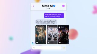 Using Meta AI chat to bring up Reels