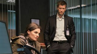 Stana Katic as Emily Byrne and Patrick Heusinger as Nick Durand in "Absentia" season 1