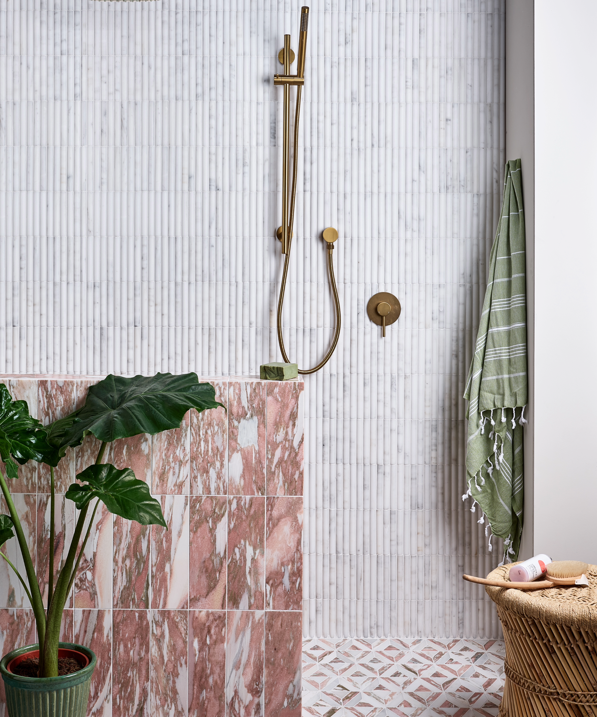 Half wall shower enclosure