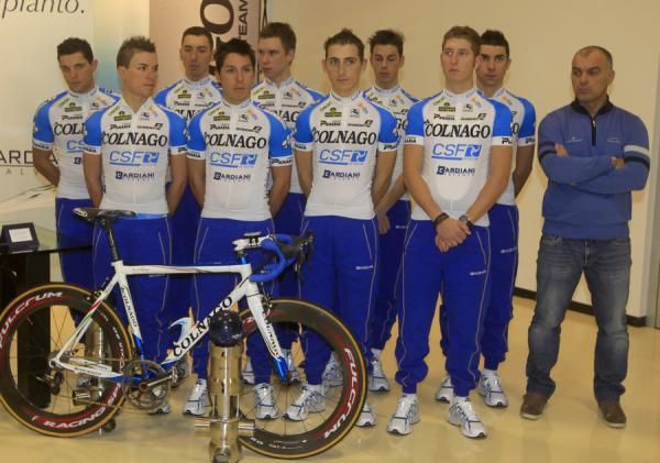 The Colnago - CSF - Bardiani 2012 squad with their rigs